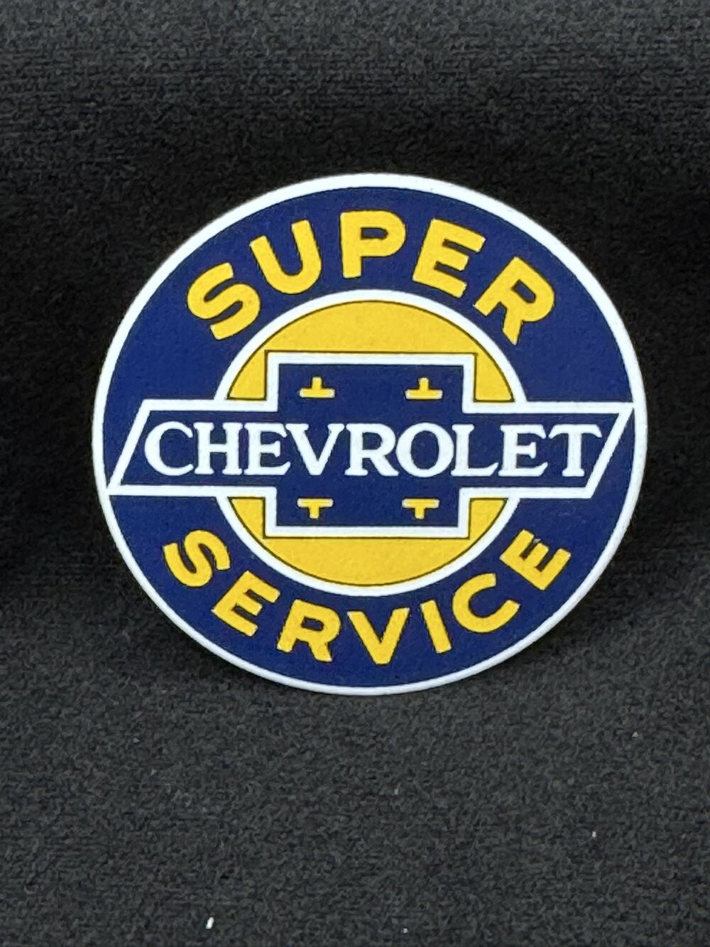 Chevrolet Metal Round Service Sign Magnet 1990s Promo Refrigerator Magnet
